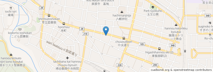 Mapa de ubicacion de おはしｃａｆｅガスト 飯能店 en Япония, Сайтама, Ханно.