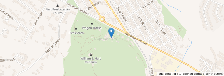 Mapa de ubicacion de Hart Hall en 美利坚合众国/美利堅合眾國, 加利福尼亚州/加利福尼亞州, 洛杉矶县, Santa Clarita.