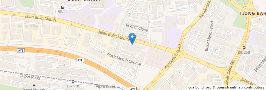 Mapa de ubicacion de Pizza Hut en Singapur, Central.