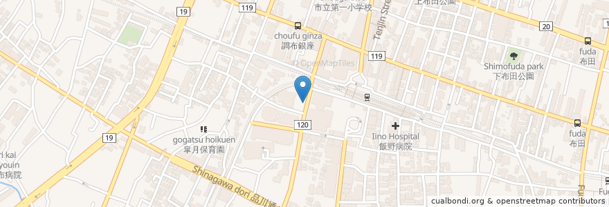 Mapa de ubicacion de 日産レンタカー 調布駅南口 en Japonya, 東京都, 調布市.