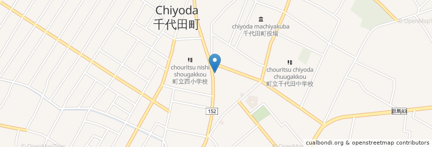 Mapa de ubicacion de 美味小屋 en Japão, 群馬県, 邑楽郡, 千代田町.