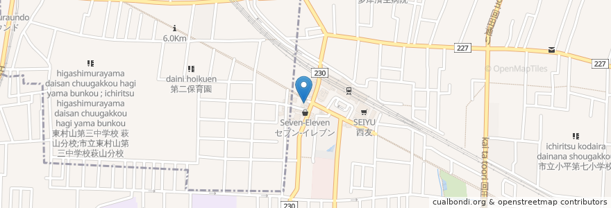 Mapa de ubicacion de 村野薬局 en Japan, 東京都, 小平市.