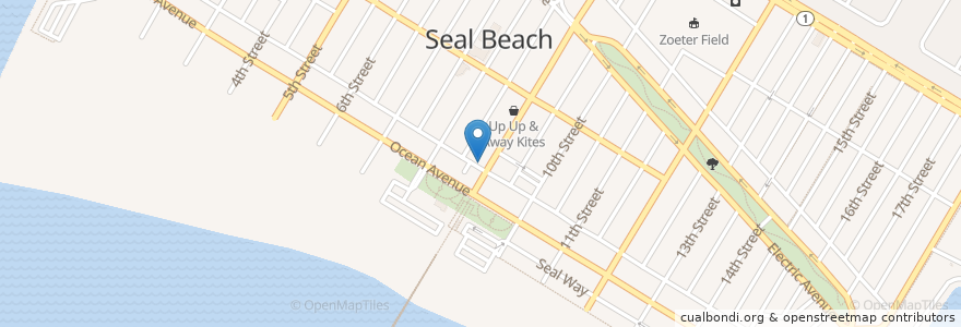 Mapa de ubicacion de Clancy's en アメリカ合衆国, カリフォルニア州, Orange County, Seal Beach.