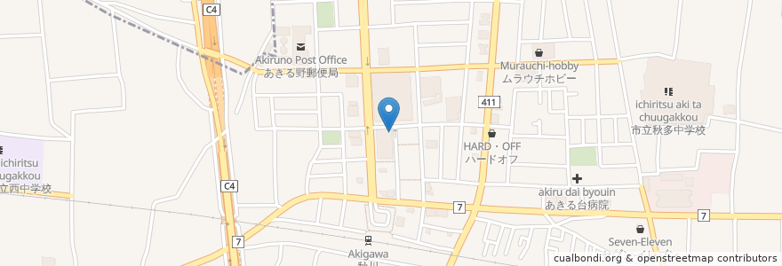 Mapa de ubicacion de ウッディセブン en Japan, 東京都, あきる野市.