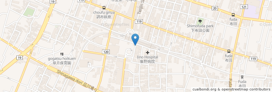 Mapa de ubicacion de C＆C調布南口店 en اليابان, 東京都, 調布市.