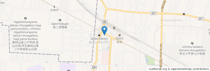 Mapa de ubicacion de 稲荷神社 en 일본, 도쿄도, 小平市.