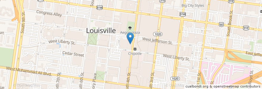 Mapa de ubicacion de Smashburger en Amerika Syarikat, Kentucky, Jefferson County, Louisville.