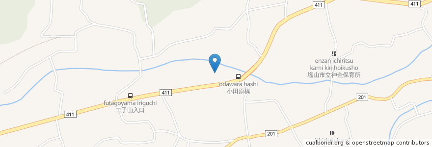 Mapa de ubicacion de おの屋 en Jepun, 山梨県, 甲州市.