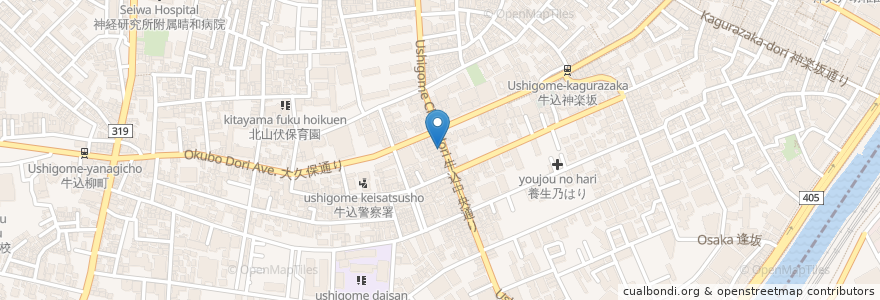 Mapa de ubicacion de 真砂歯科 en Япония, Токио, Синдзюку.
