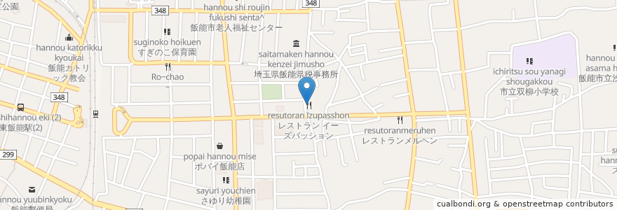 Mapa de ubicacion de レストラン イーズパッション en 日本, 埼玉县, 飯能市.