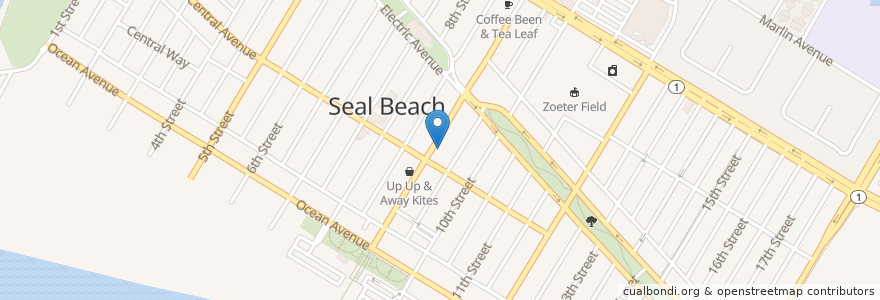 Mapa de ubicacion de Bank of America en ایالات متحده آمریکا, کالیفرنیا, Orange County, Seal Beach.