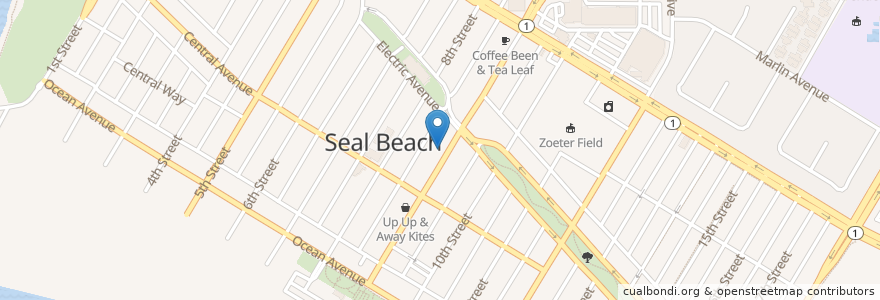 Mapa de ubicacion de Nick's en United States, California, Orange County, Seal Beach.