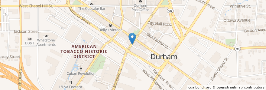 Mapa de ubicacion de Bar Virgile en United States, North Carolina, Durham County, Durham.