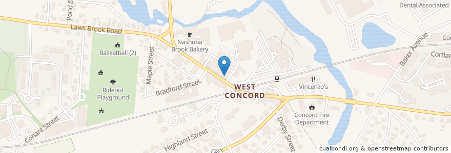 Mapa de ubicacion de Salt Box Kitchen en Verenigde Staten, Massachusetts, Middlesex County, Concord.