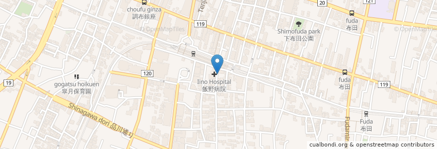 Mapa de ubicacion de タイムズ調布駅東口ステーション en ژاپن, 東京都, 調布市.