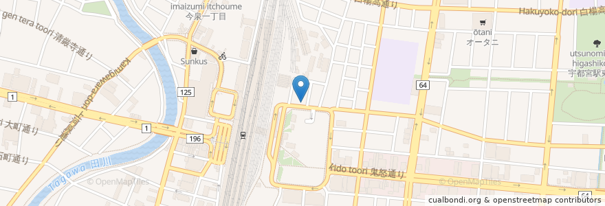 Mapa de ubicacion de タイムズ宇都宮駅東口ステーション en Japon, Préfecture De Tochigi, Utsunomiya.