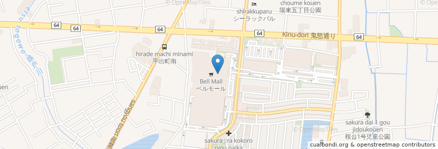 Mapa de ubicacion de ゆうちょ銀行ベルモール内出張所 en 日本, 栃木県, 宇都宮市.