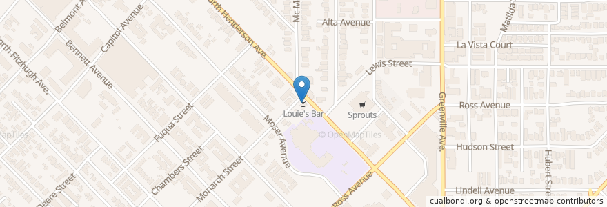 Mapa de ubicacion de Louie's Bar en Stati Uniti D'America, Texas, Dallas, Dallas County.