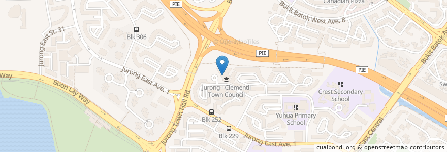 Mapa de ubicacion de Jurong-Clementi Town Council en Singapura, Southwest.