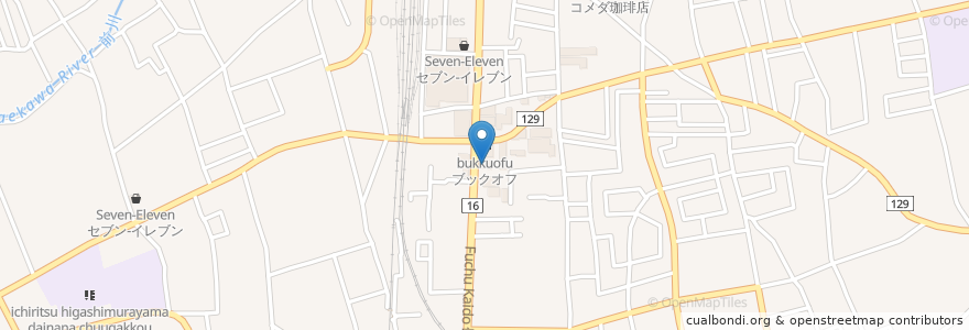 Mapa de ubicacion de マツモトキヨシ en Jepun, 東京都, 東村山市.