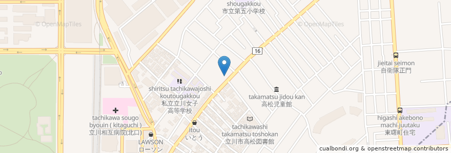 Mapa de ubicacion de 菊松屋 en Japon, Tokyo, 立川市.