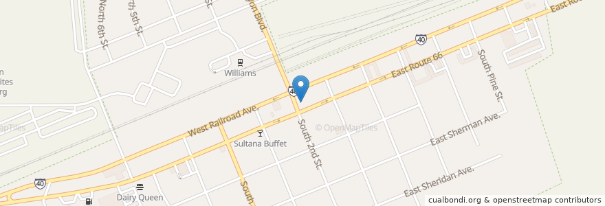 Mapa de ubicacion de Station 66 Italian Bistro en 미국, 애리조나, Coconino County, Williams.
