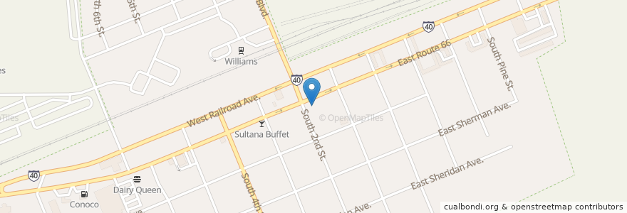Mapa de ubicacion de Red Raven Restaurant en United States, Arizona, Coconino County, Williams.