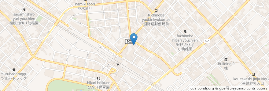 Mapa de ubicacion de 焼鳥御膳 en Japón, Prefectura De Kanagawa, 相模原市, Barrio Chuo.