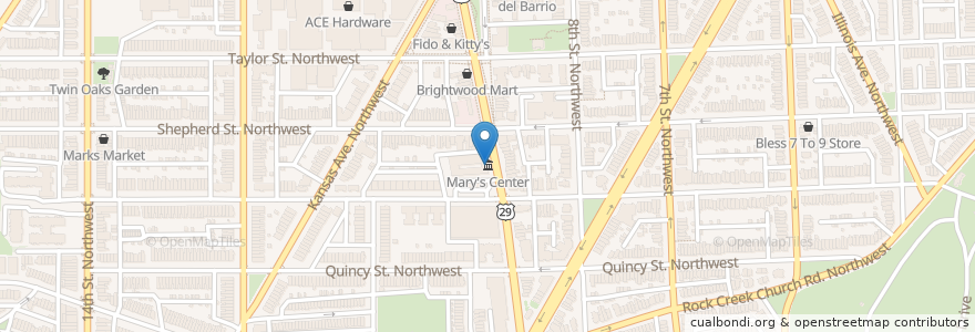 Mapa de ubicacion de Mary's Center en Estados Unidos Da América, Washington, D.C., Washington.