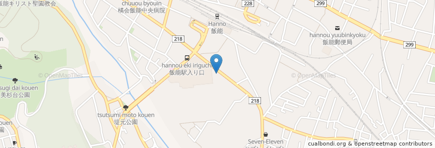 Mapa de ubicacion de 飯能信用金庫 飯能南支店 en Japon, Préfecture De Saitama, 飯能市.
