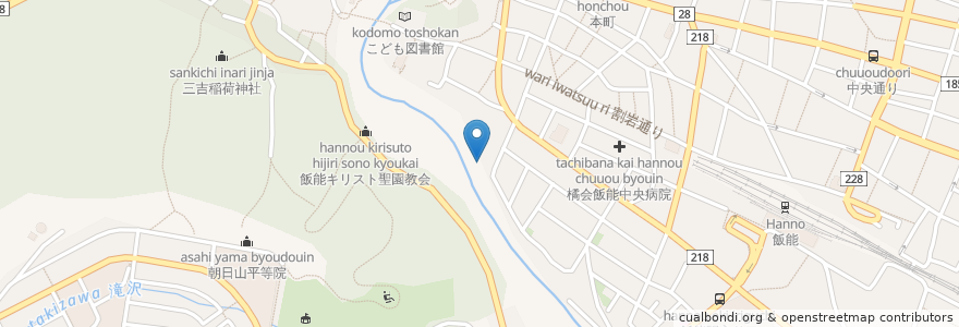 Mapa de ubicacion de 会席割烹清河園 en 日本, 埼玉県, 飯能市.