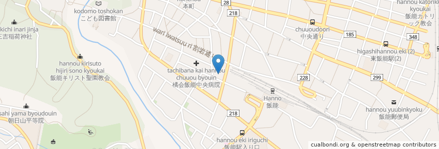Mapa de ubicacion de 久下稲荷神社 en Japon, Préfecture De Saitama, 飯能市.