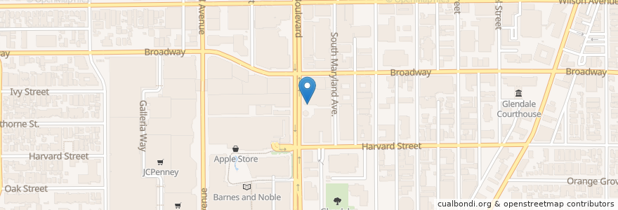 Mapa de ubicacion de Vegas Seafood Buffet en Stati Uniti D'America, California, Los Angeles County, Glendale.