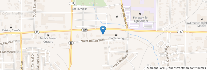 Mapa de ubicacion de Ginger Rice and Noodle Bar en United States, Arkansas, Washington County, Fayetteville.