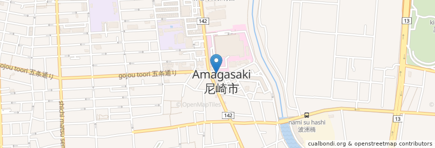 Mapa de ubicacion de ファイン薬局 en Jepun, 兵庫県, 尼崎市.