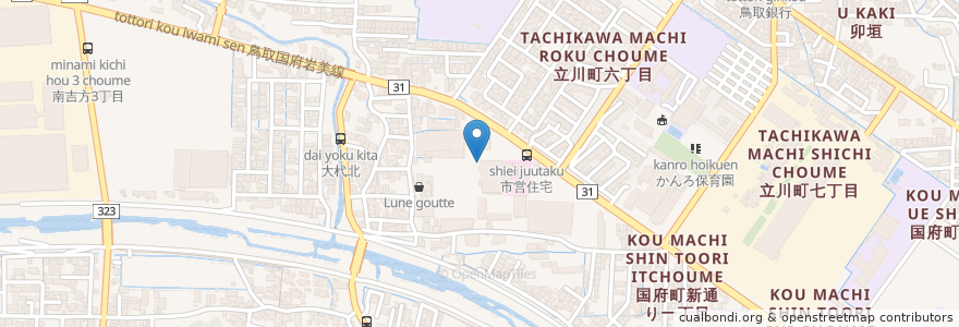 Mapa de ubicacion de 山陰合同銀行 キャッシュコーナー en Japón, Prefectura De Tottori, 鳥取市.