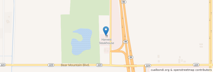 Mapa de ubicacion de Harvest Steakhouse en Vereinigte Staaten Von Amerika, Kalifornien, Kern County.