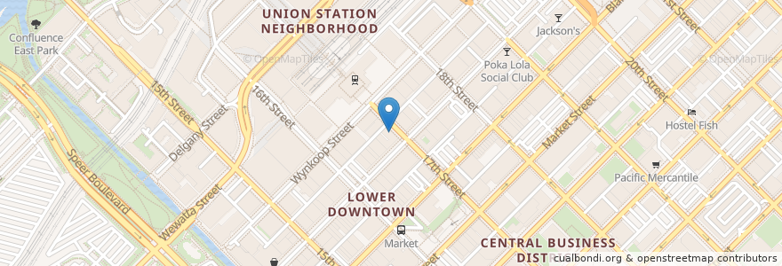 Mapa de ubicacion de Amante Coffee at the Oxford en Amerika Syarikat, Colorado, Denver County, Denver.