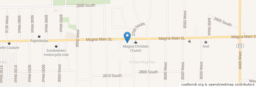 Mapa de ubicacion de Iglesia Eben-Ezer en Estados Unidos De América, Utah, Salt Lake County, Magna.