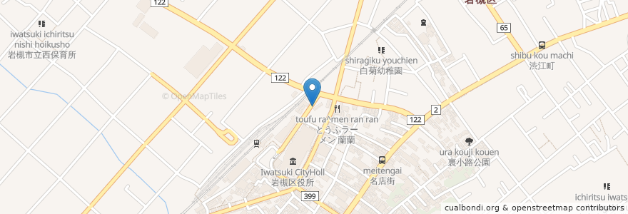 Mapa de ubicacion de とうふらぁめん 蘭蘭 en اليابان, 埼玉県, さいたま市, 岩槻区.