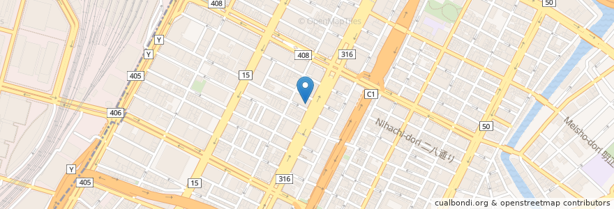Mapa de ubicacion de 華龍飯店 en ژاپن, 東京都, 中央区.