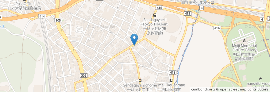 Mapa de ubicacion de 猪八戒 en Japan, 東京都, 渋谷区.
