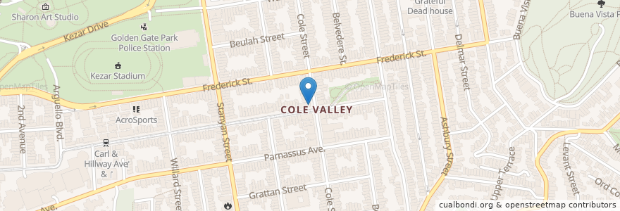 Mapa de ubicacion de Crepes on Cole en ایالات متحده آمریکا, کالیفرنیا, سان فرانسیسکو, سان فرانسیسکو.