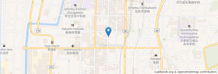 Mapa de ubicacion de 勝龍寺 en Japan, Präfektur Kyōto, 京都市, 伏見区.
