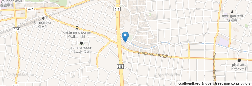 Mapa de ubicacion de せせらぎ茶屋 en 일본, 도쿄도, 世田谷区.