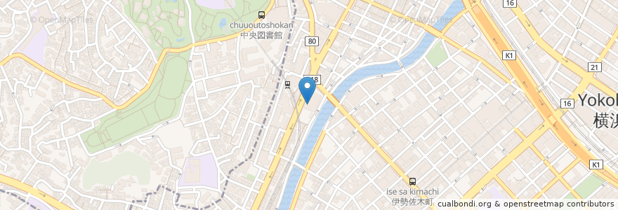 Mapa de ubicacion de 横浜桜木町眼科 en 일본, 가나가와현, 요코하마시, 中区.
