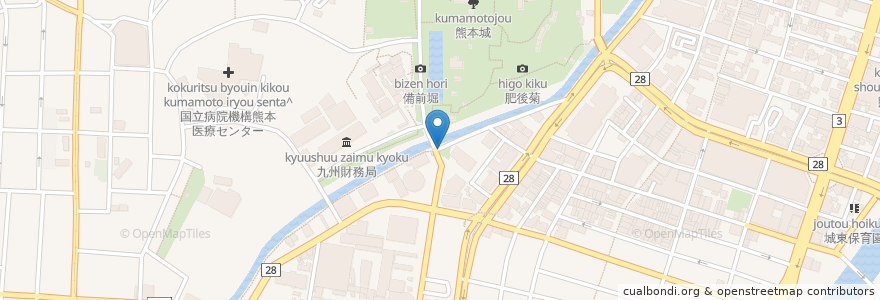 Mapa de ubicacion de 清正公さんの水 en 일본, 구마모토현, 구마모토시, 中央区.