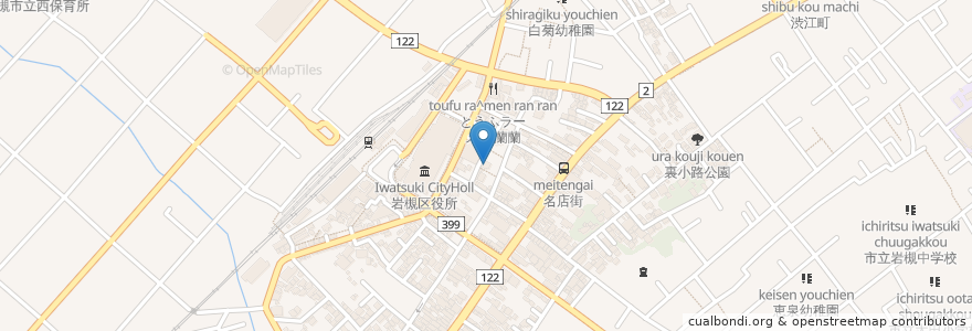 Mapa de ubicacion de 赤レンガ en 日本, 埼玉县, 埼玉市, 岩槻区.