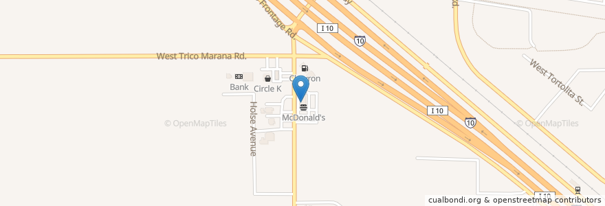 Mapa de ubicacion de McDonald's en United States, Arizona, Pima County, Marana.