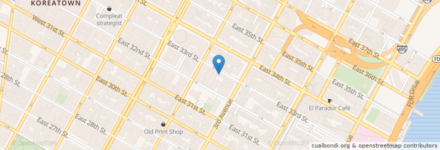 Mapa de ubicacion de Middle Branch en 美利坚合众国/美利堅合眾國, 纽约州 / 紐約州, 纽约, 纽约县, Manhattan, Manhattan Community Board 6.